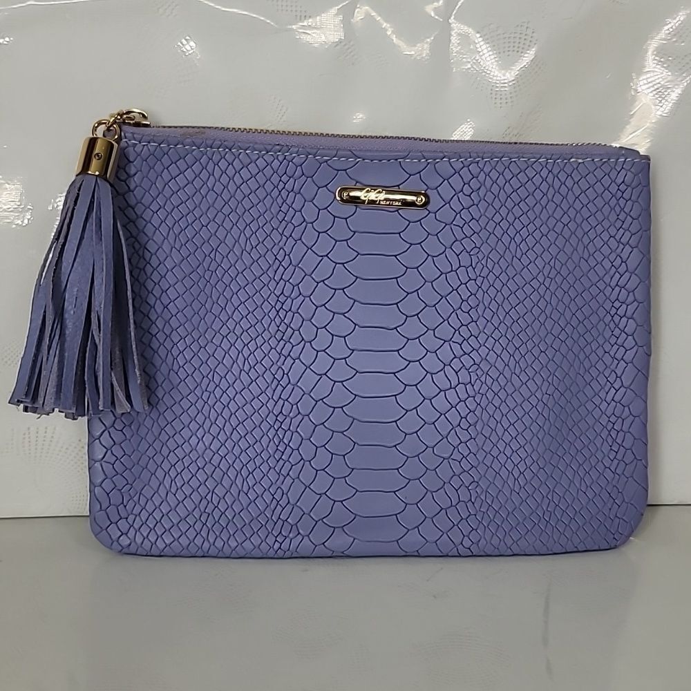 Gigi NewYork Embossed Lavender Clutch